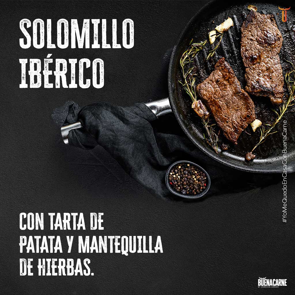 SOLOMILLO IBÉRICO CON TARTA DE PATATA Y MANTEQUILLA DE HIERBAS