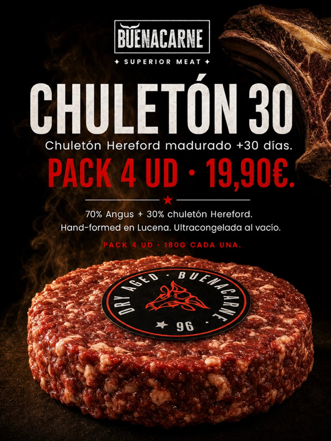 Pack 4 Burgers Chuletón 30