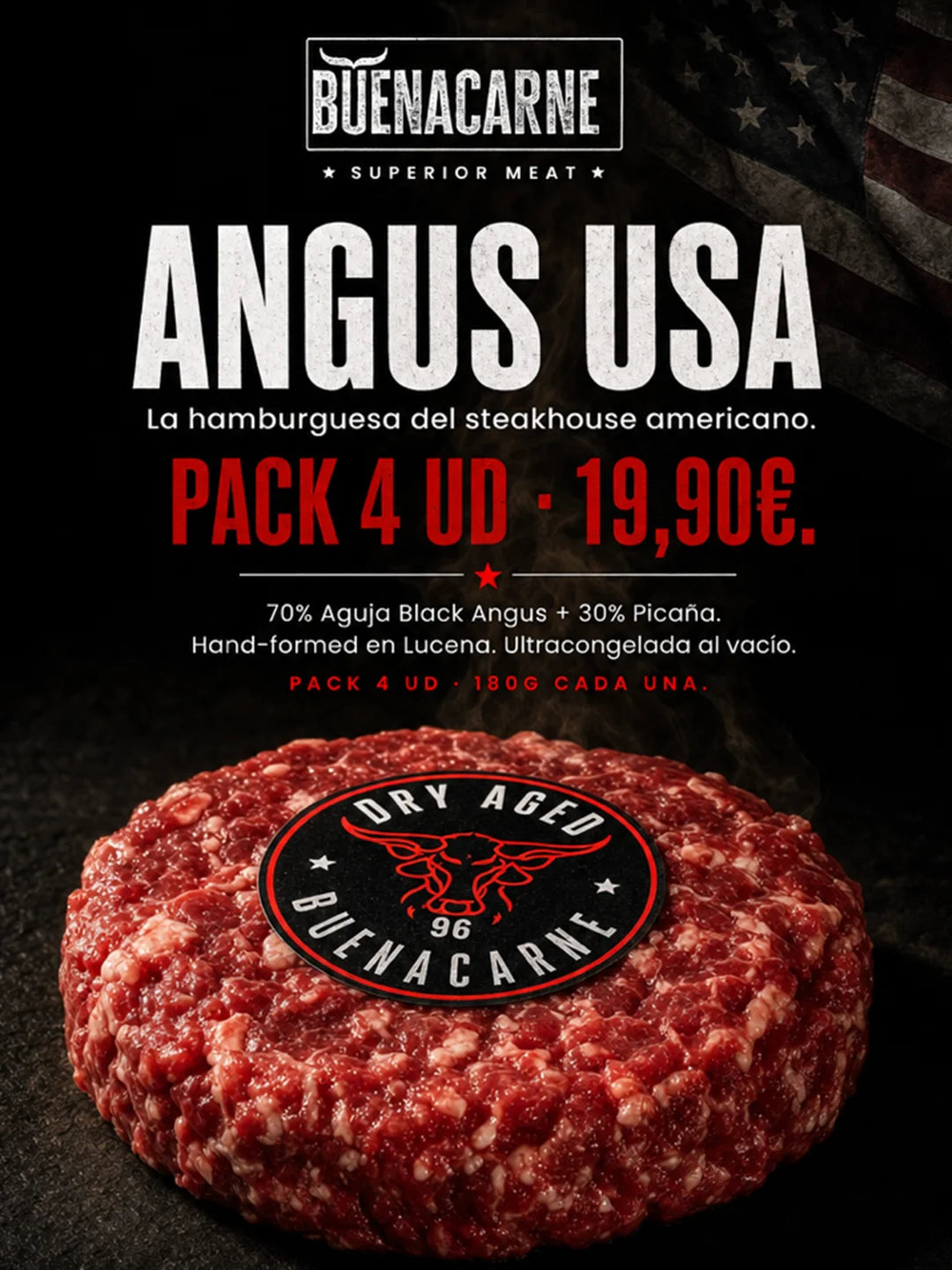 Pack 4 Burgers Black Angus USA BuenaCarne